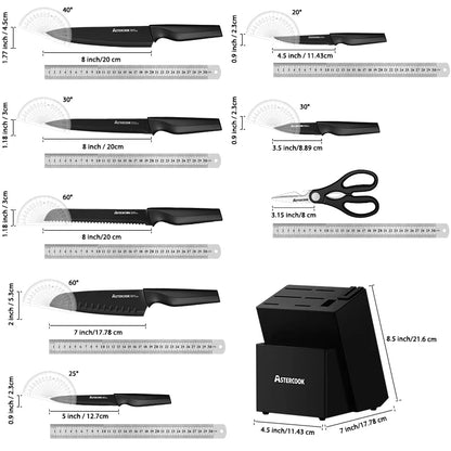 15 Pieces German Stainless Steel Knife Block Set