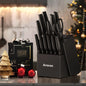 15 Pieces German Stainless Steel Knife Block Set