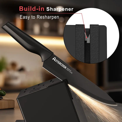 15 Pieces German Stainless Steel Knife Block Set