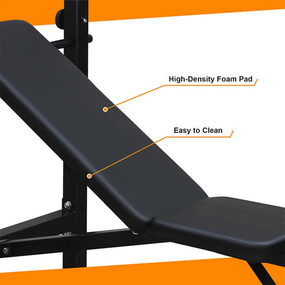 Weight Bench, Bench Press Set With Squat Rack And Bench For Home Gym Full-Body Workout