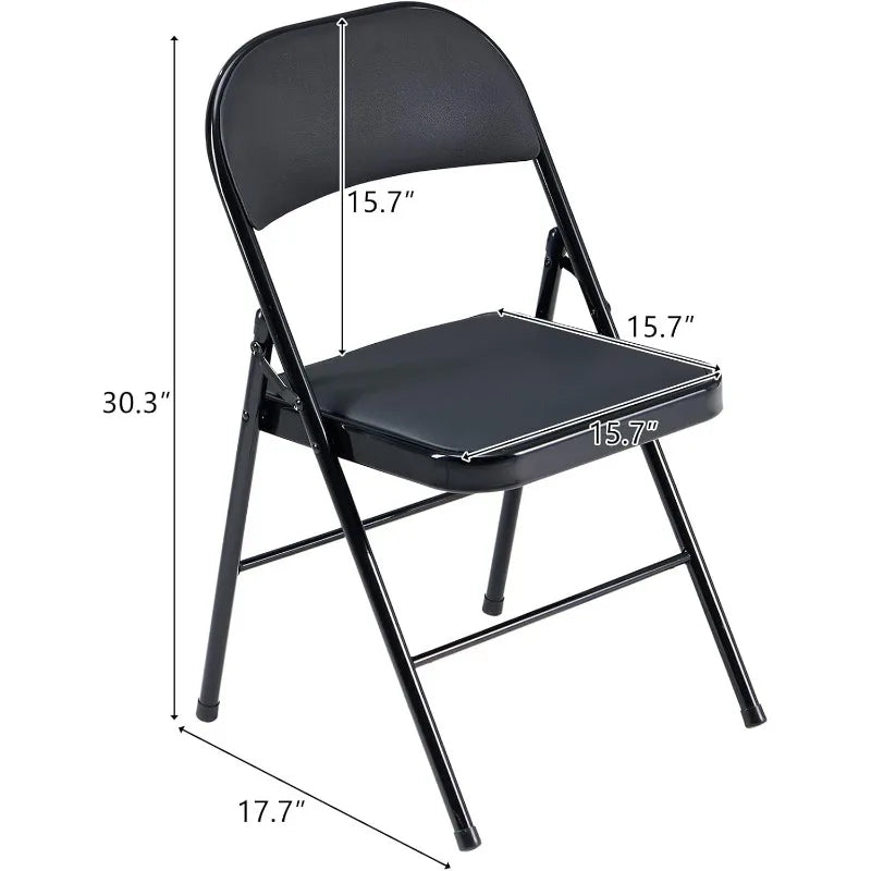 Folding Chairs with Padded Seats Portable Stackable