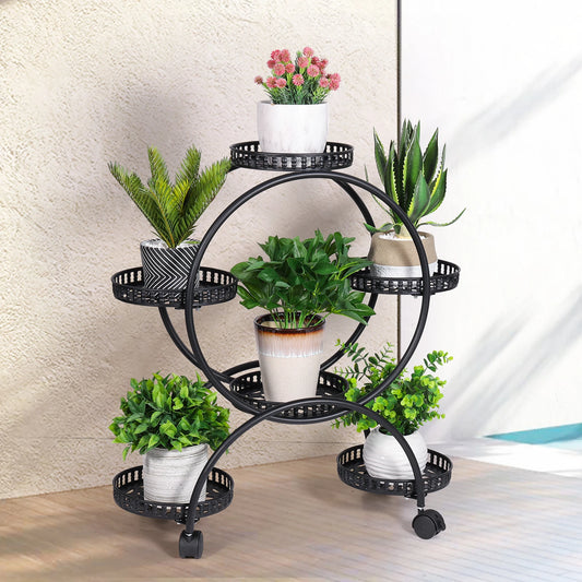 Rolling Metal Plant Stand Rack