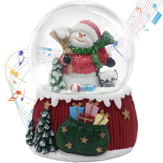 Christmas Crystal Globe,100 mm with 8 Music and Color Lights,Music Water Snowball,Christmas Decoration,for Kids