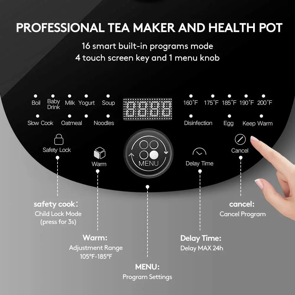 Kettle Temperature Control Glass Tea Kettle Programmable