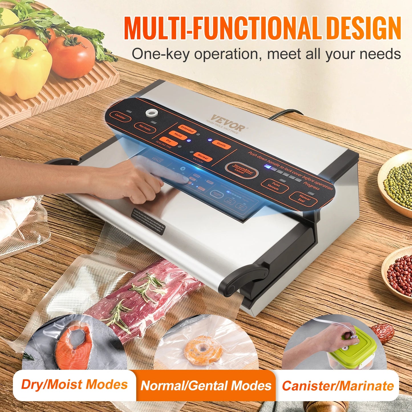 Vacuum Sealer Machine Food Packaging with Bag Roll