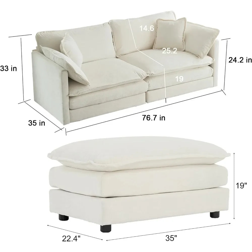 Deep Seat Sectional Sofa Cloud Couch,