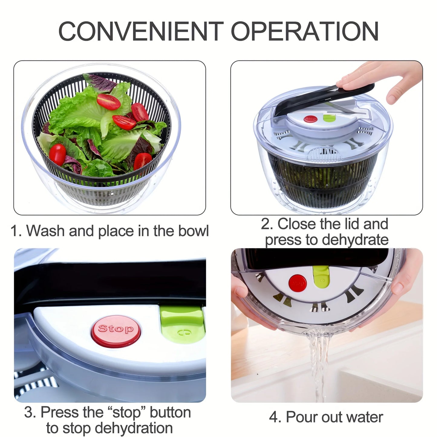 1pc Vegetable & Fruit Dryer Spinner  Salad Prep,