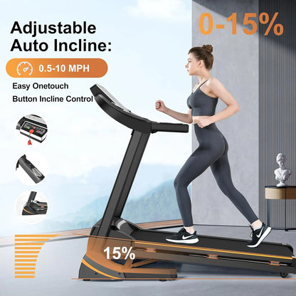 Treadmills for Home, with 0-15% Auto Incline,