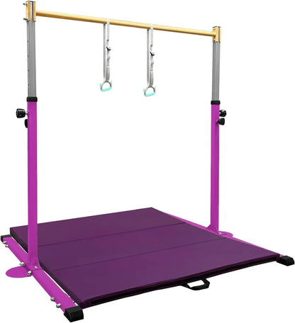 Kip Bar,Horizontal Bar for Kids Girls Junior,3' to 5' Adjustable Height,Home Gym Equipment,Ideal for Indoor and