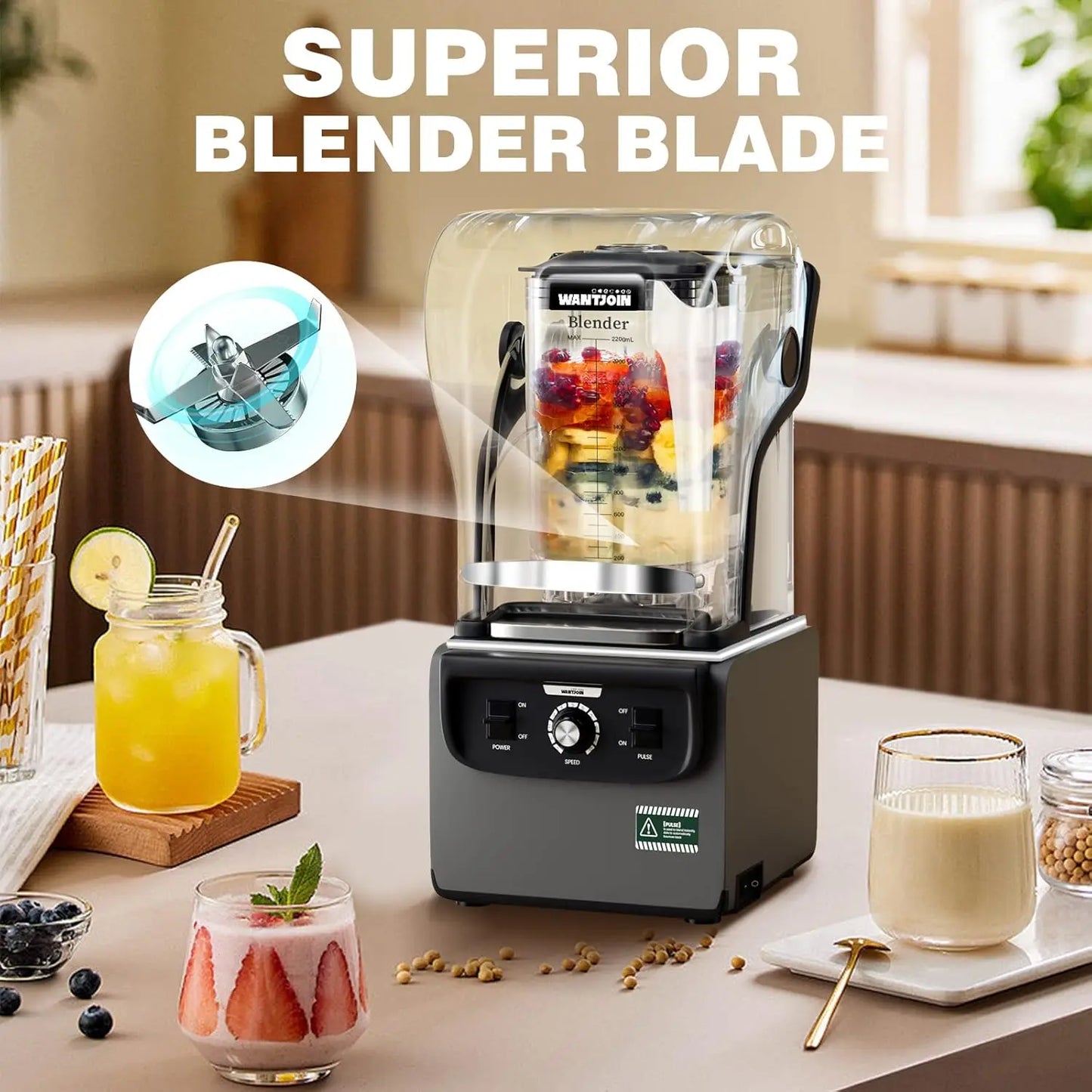 Quiet Electric Blender Smoothie Protein Shake