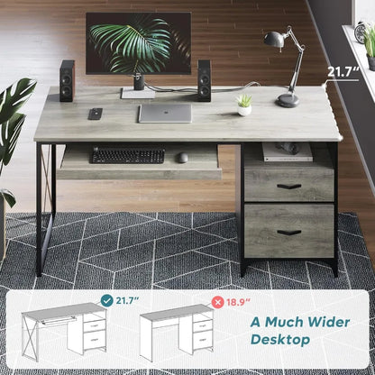 Office Desk with Storage, and Keyboard Tray