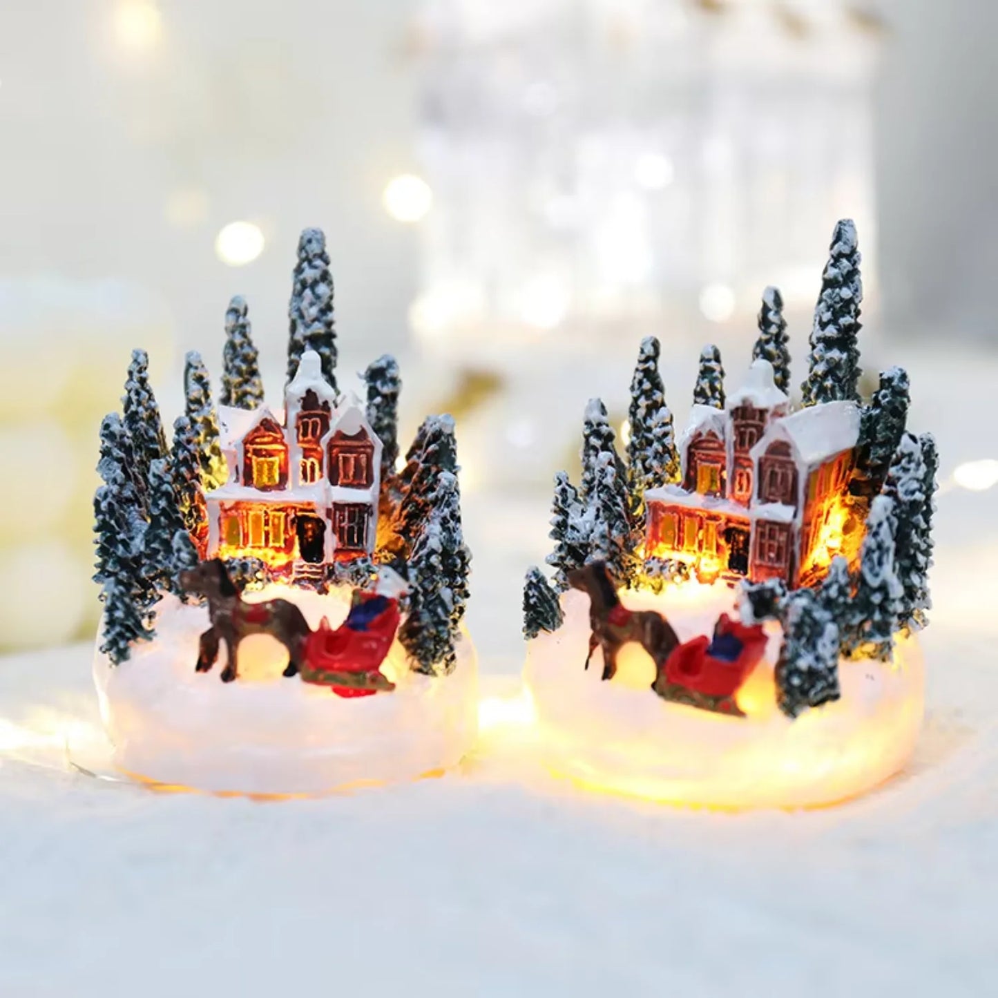 LED animated Santa Flying musical Christmas village