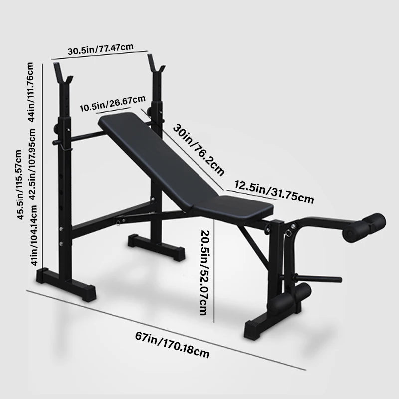 Weight Bench, Bench Press Set With Squat Rack And Bench For Home Gym Full-Body Workout