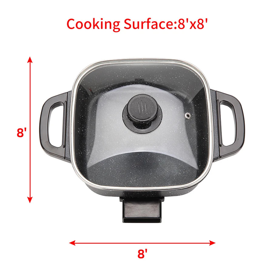 Electric Frying Pan,  Hot Pot Cooking, Non-Stick.