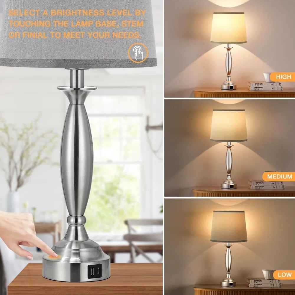 Touch Control Lamp with USB , 3 Way Dimmable