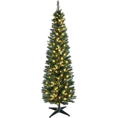 Pre-Lit Slim Noble Fir Artificial Christmas Tree