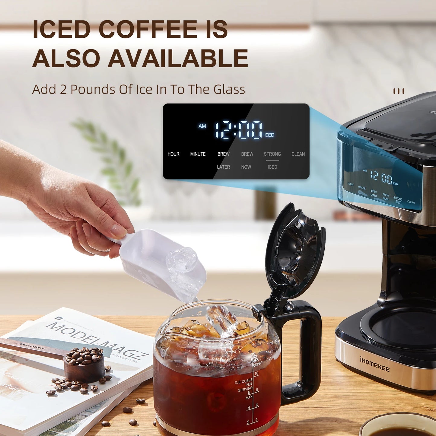 Programmable Drip Coffee Maker 12 Cup, Touch Screen