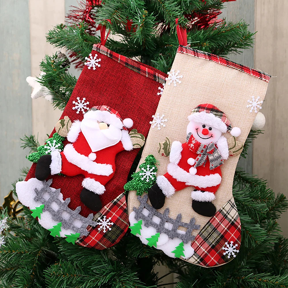 Christmas Stocking Santa Claus  for Xmas Tree Fireplace