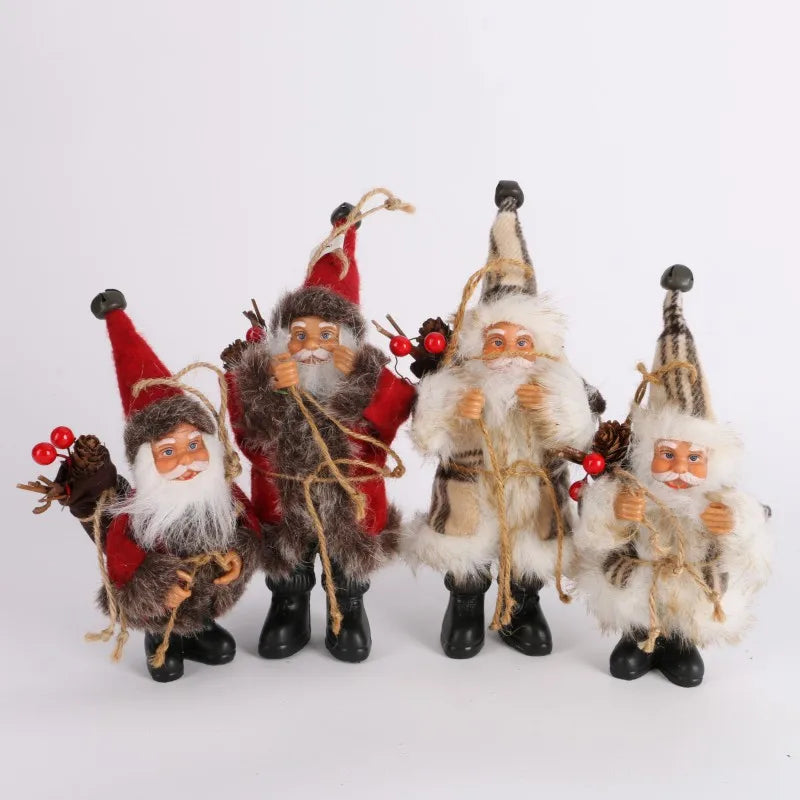 Lovely Christmas Santa Claus Doll Xmas Tree Ornaments New Year Party Gifts for Kids Friends Christmas Decorative Dolls Toys