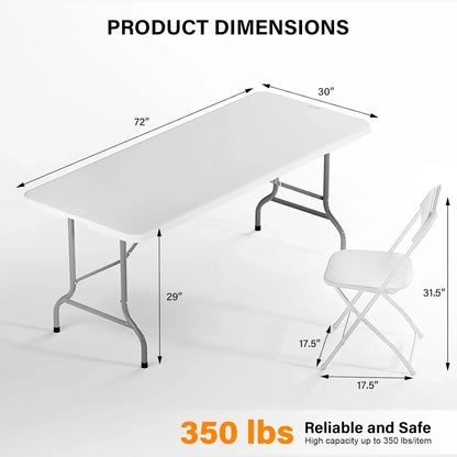 Plastic Folding Table Set with Folding Chairs