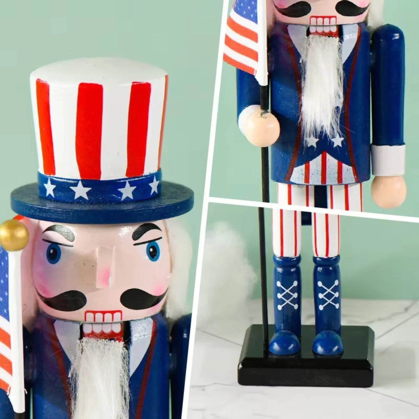 America soldier wooden tin soldier nutcracker