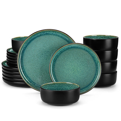 Black Ceramic Plate Sets  Blue Stoneware