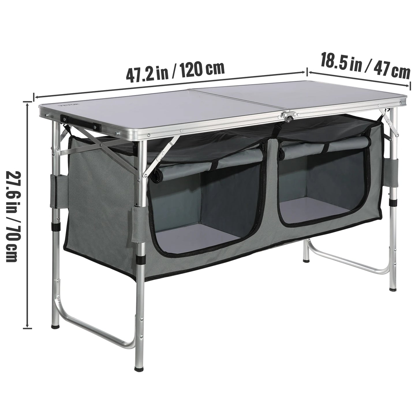 Camping outdoor Folding Cooking Table and Storage