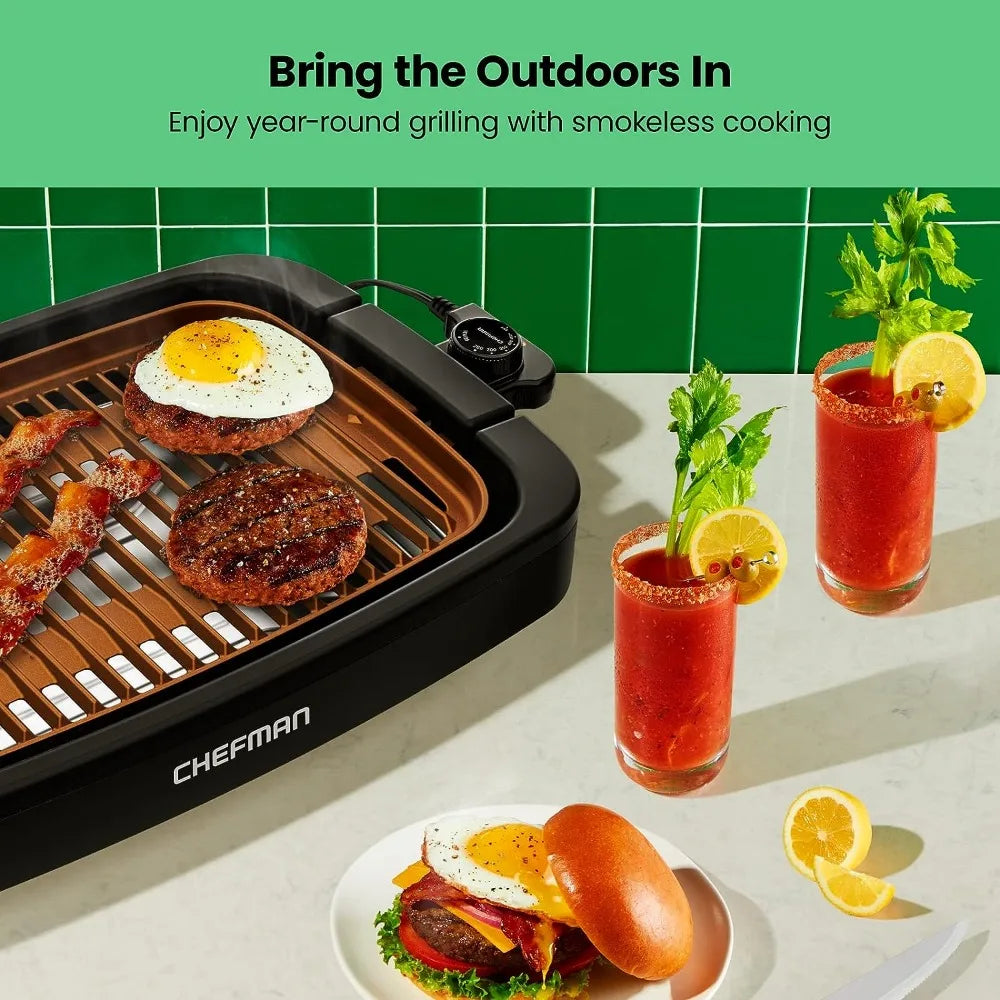 Smokeless Indoor Electric Grill,  Temperature Control,