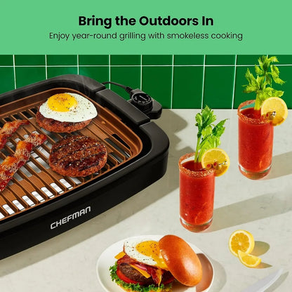 Smokeless Indoor Electric Grill,  Temperature Control,