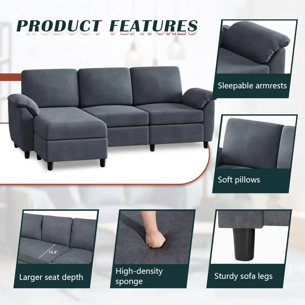 Convertible Sectional Sofa Couch L shaped