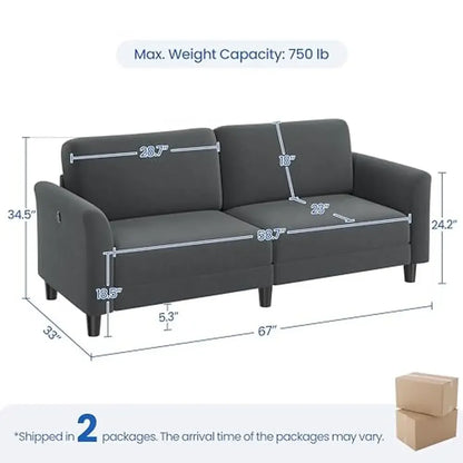 Loveseat Sofa with USB Ports