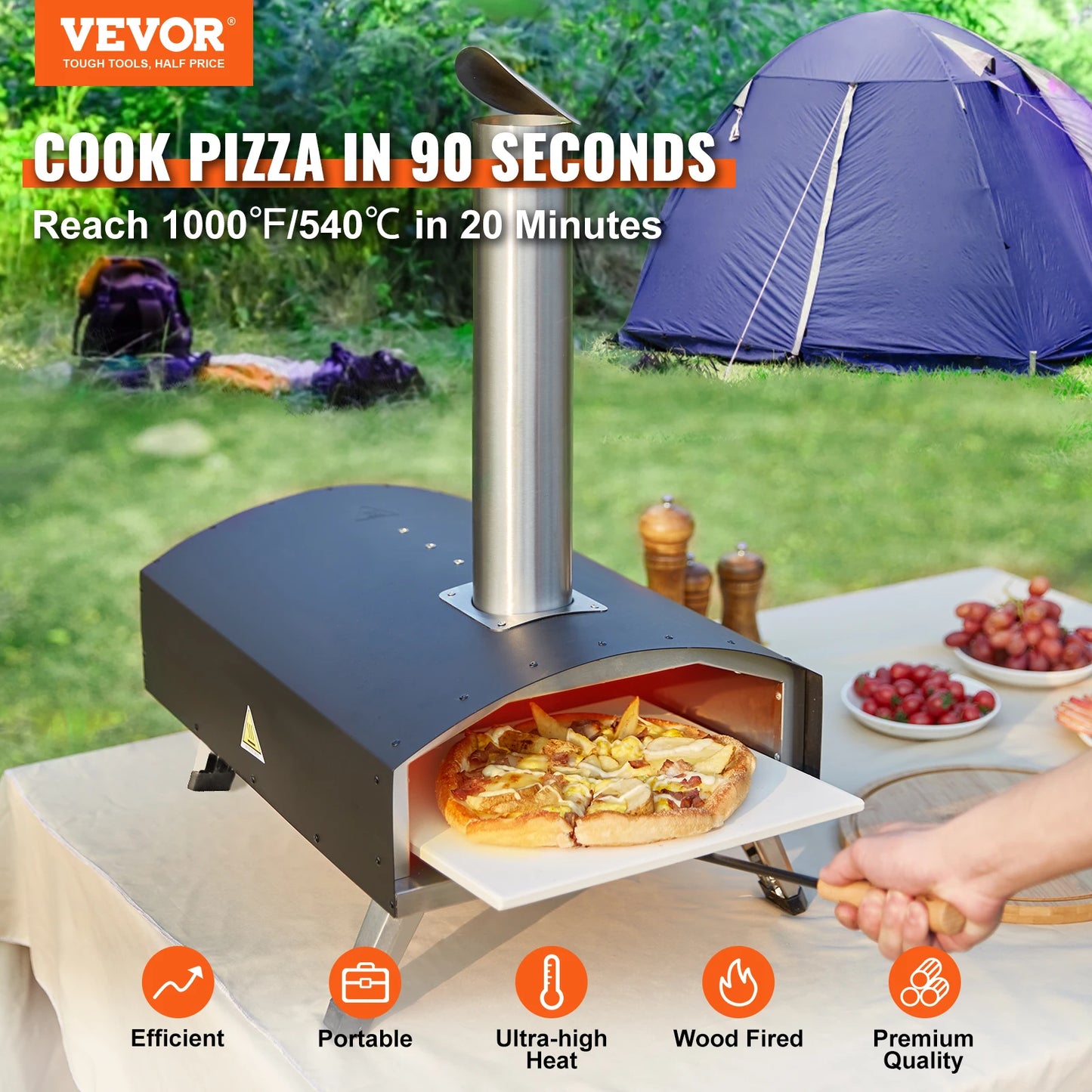 Outdoor Pizza Oven Pellet & Charcoal Fired Maker