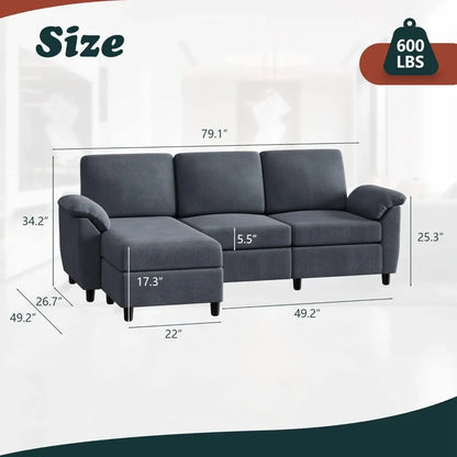 Convertible Sectional Sofa Couch L shaped