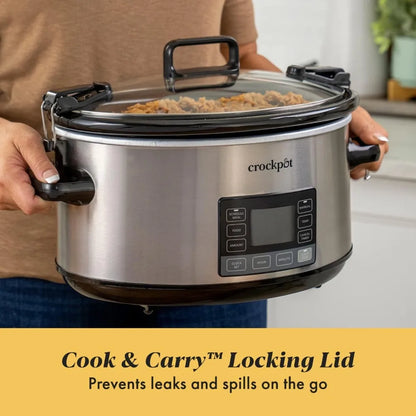 7-Quart Slow Cooker, Portable Programmable with Timer