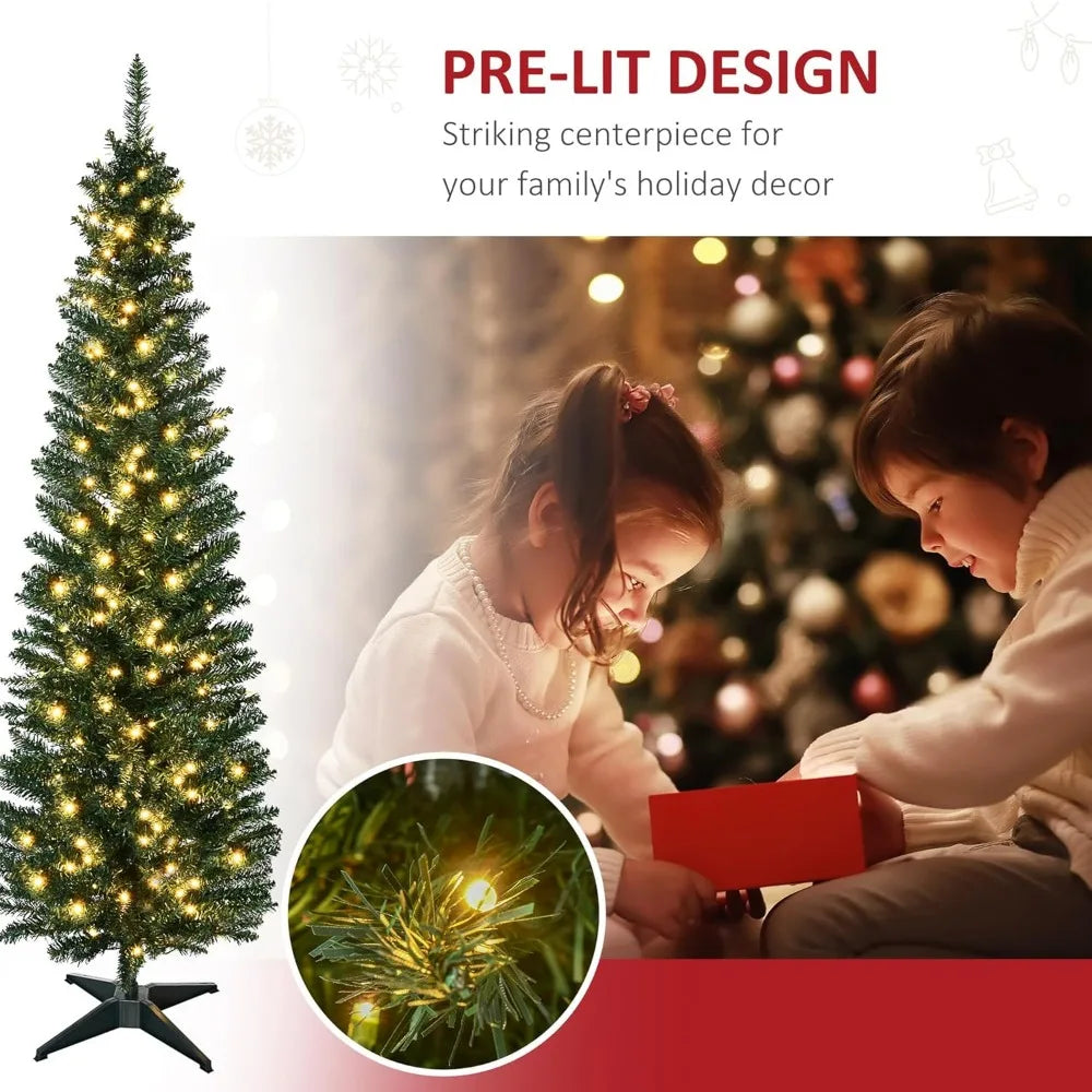 Pre-Lit Slim Noble Fir Artificial Christmas Tree