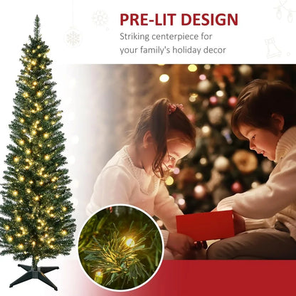 Pre-Lit Slim Noble Fir Artificial Christmas Tree