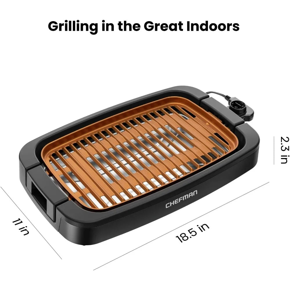 Smokeless Indoor Electric Grill,  Temperature Control,