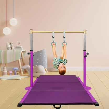 Kip Bar,Horizontal Bar for Kids Girls Junior,3' to 5' Adjustable Height,Home Gym Equipment,Ideal for Indoor and