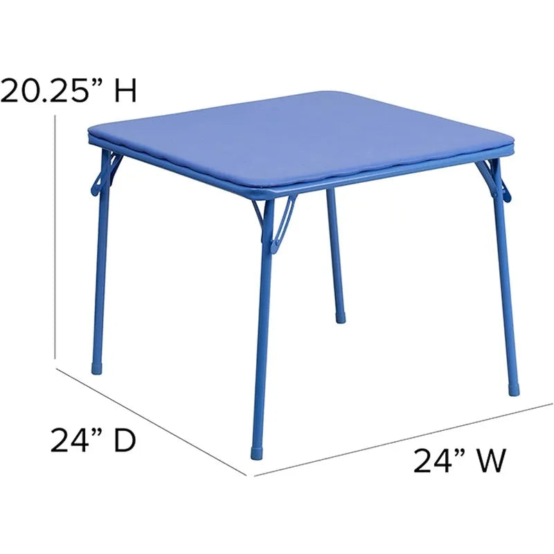 Kids 5-Piece set Folding Square Table & Chairs Set for Daycare and Classrooms,Children's Activity Table & Chairs Set,Multicolor