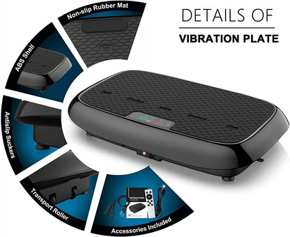 Vibration Plate, Whole Body Vibration Platform Exercise Machine with Bluetooth Speaker, Home Fitness Equipment for Weight Loss &