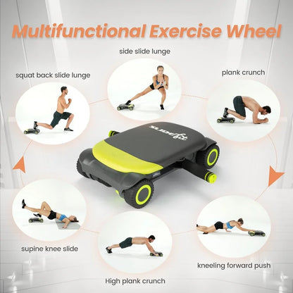 Ab Roller with Elbow Support Rebound Abdominal Wheel for Core Workout, Ab Workout Equipment for Abdominal