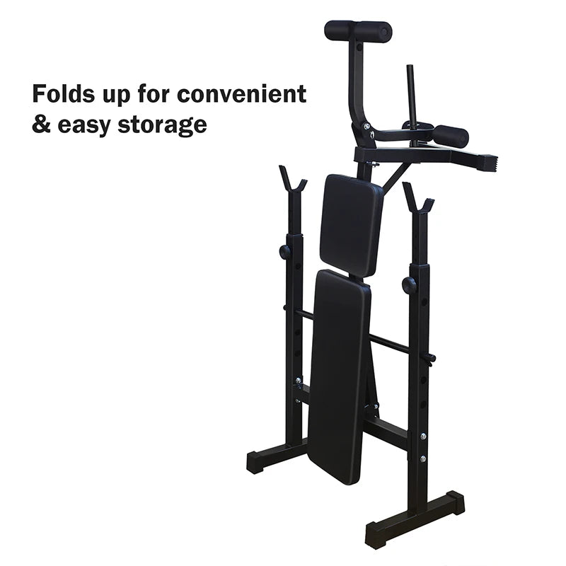 Weight Bench, Bench Press Set With Squat Rack And Bench For Home Gym Full-Body Workout