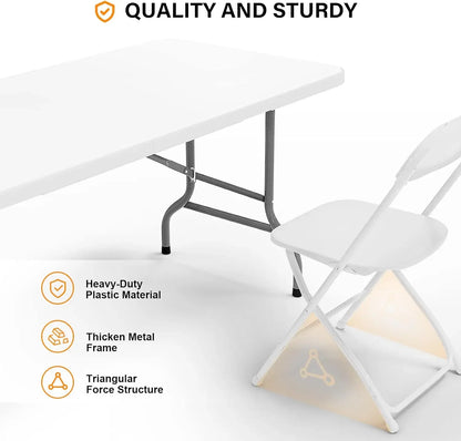 Plastic Folding Table Set with Folding Chairs