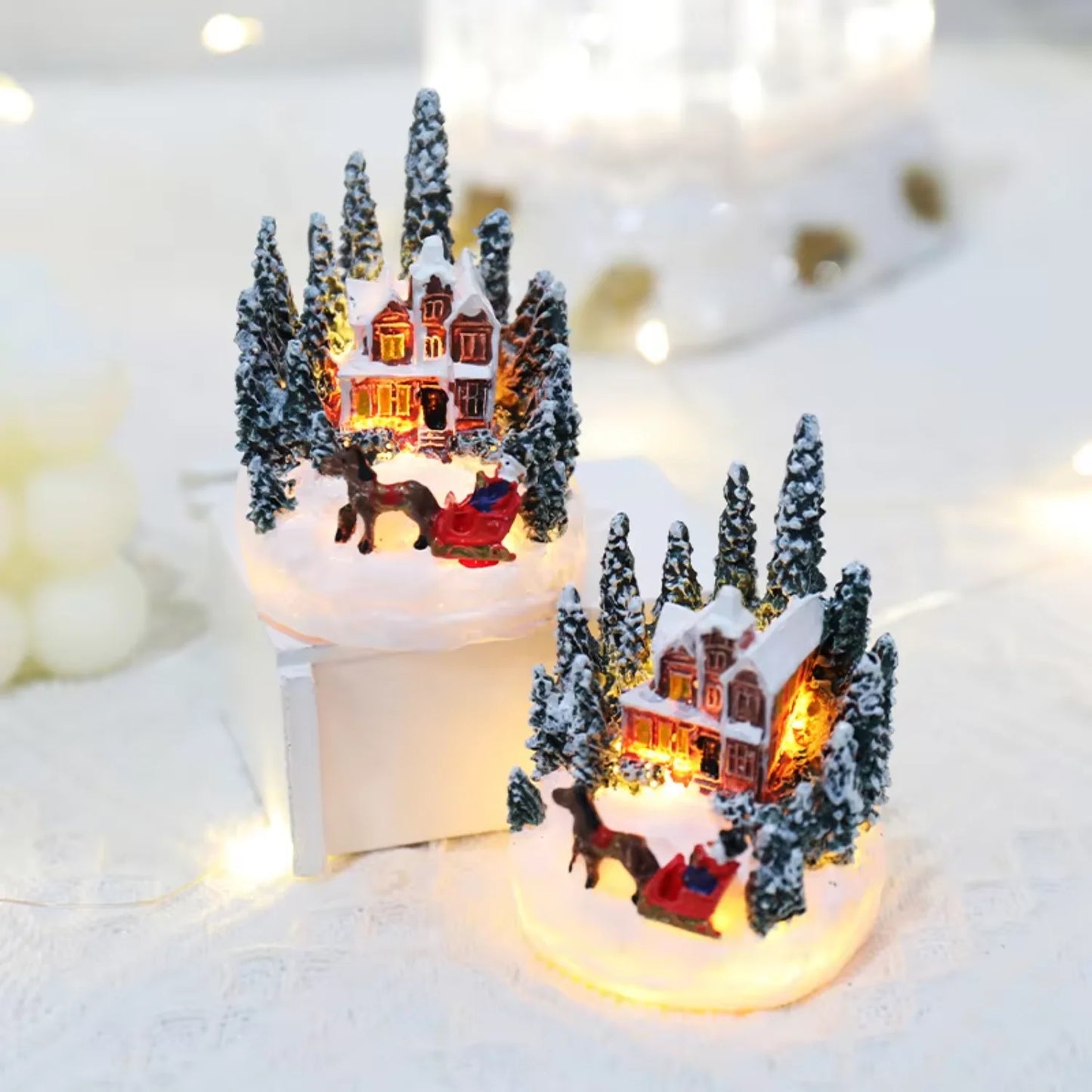 LED animated Santa Flying musical Christmas village