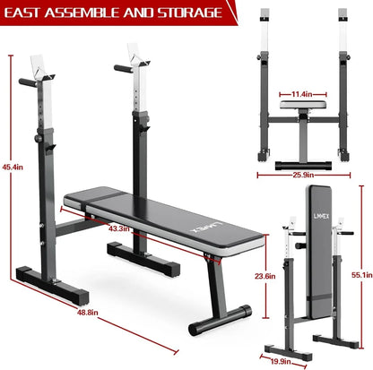 Adjustable Weight Bench Press with Squat Rack