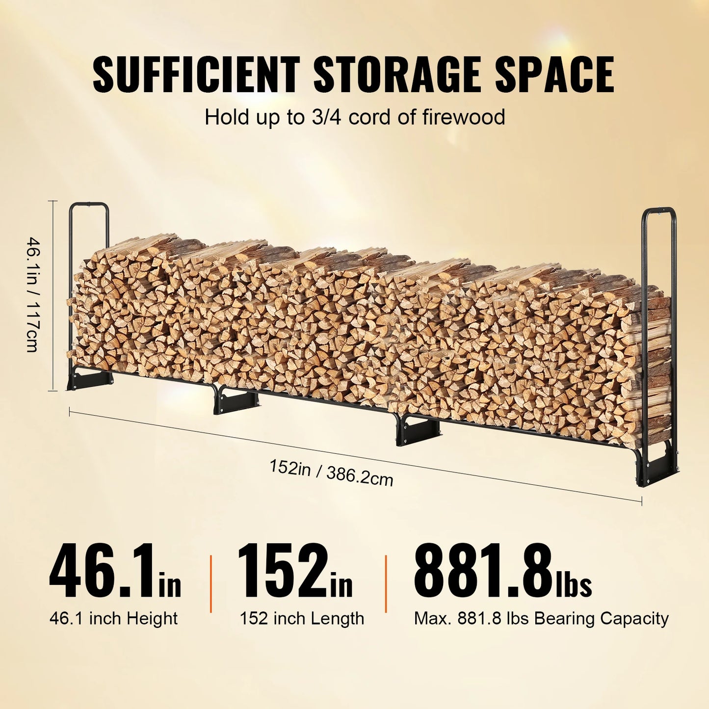 Outdoor Firewood Rack with Cover