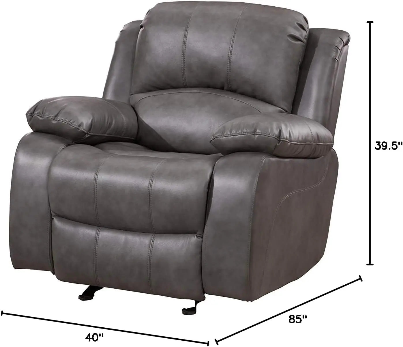 3PC Leather Reclining Sofa Chair and Couch