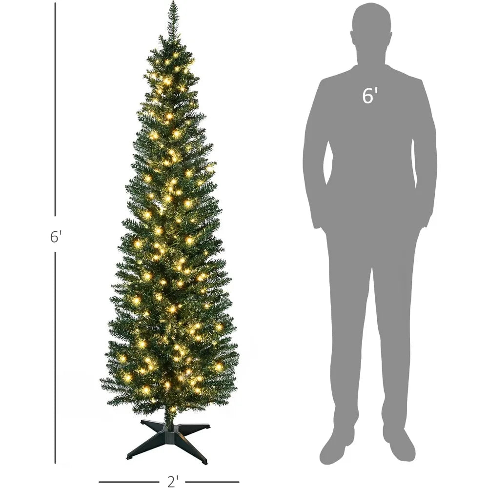 Pre-Lit Slim Noble Fir Artificial Christmas Tree