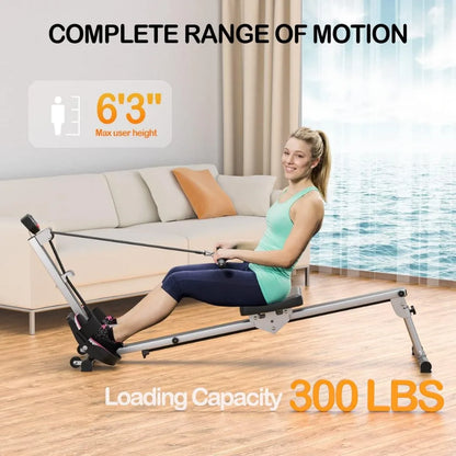 Rowing Machine Foldable Rower with LCD Monitor