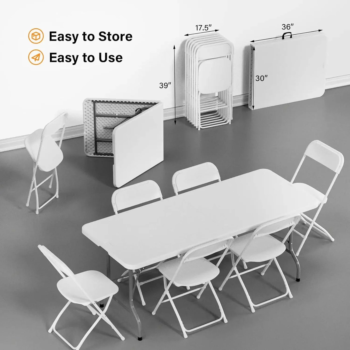 Plastic Folding Table Set with Folding Chairs